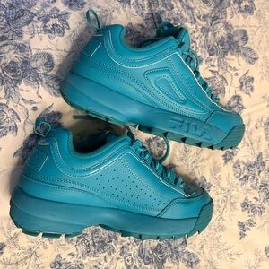Fila Disruptor 2 Premium sneakers in the "Scuba Blue" colorway